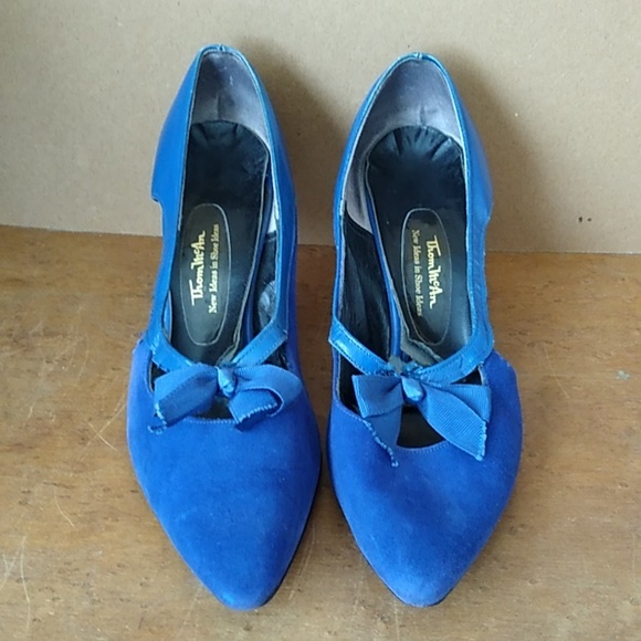 VTG Thom McAn Leather & Suede High Heels 50s/60s - Picture 2 of 12